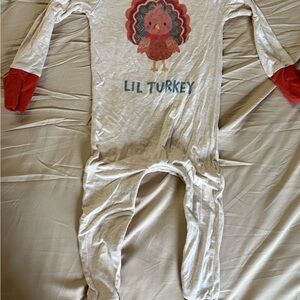 Little Sleepies Cream Onesie with Red Trim
